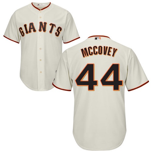 Giants #44 Willie McCovey Cream Cool Base Stitched Youth MLB Jersey - Click Image to Close